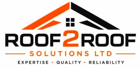 Roof2Roof Solutions Ltd logo with stylized roof design and tagline Expertise Quality Reliability