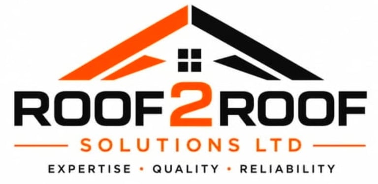 Roof2Roof Solutions Ltd logo with stylized roof design and tagline Expertise Quality Reliability